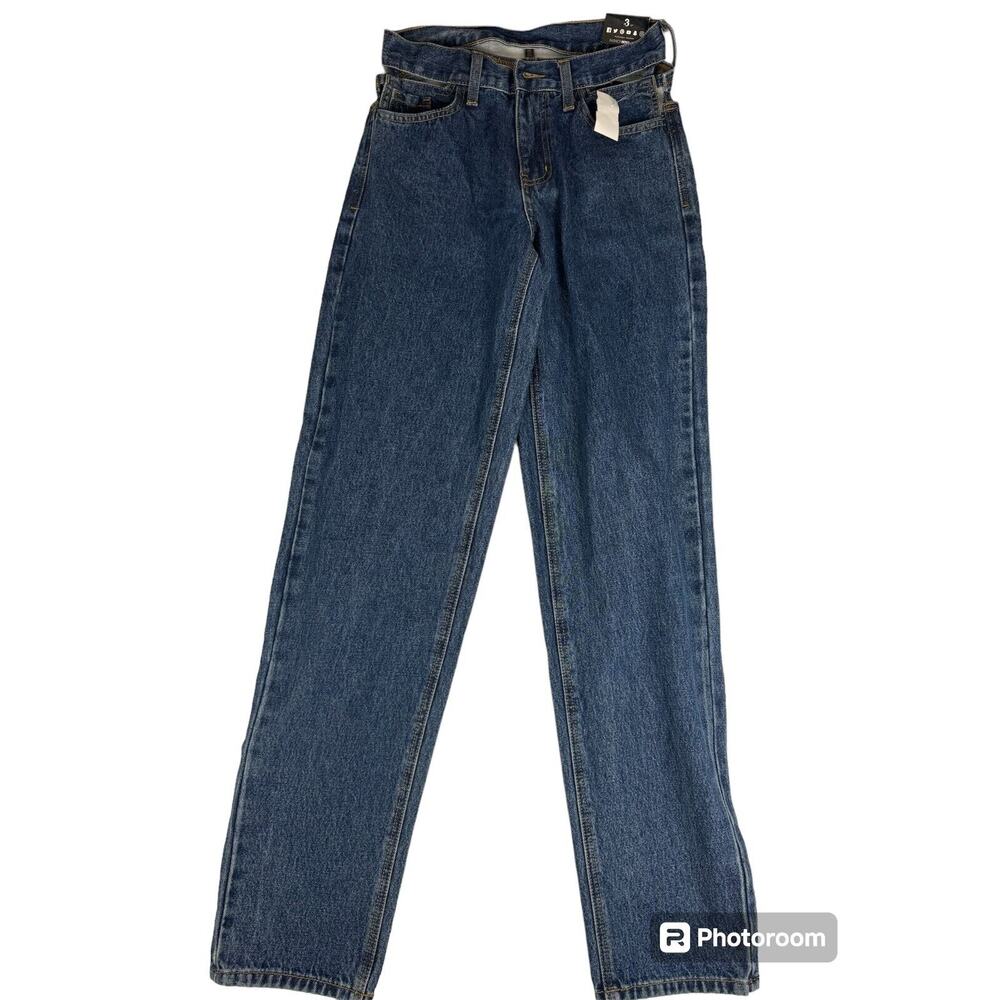 Fashion Nova Jeans Womens Size 3 Dark Blue Denim Cut Out Mid Rise New With Tags